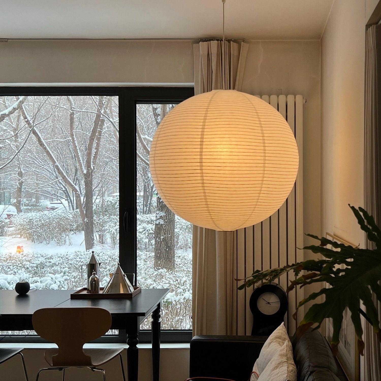 Japanese Washi Paper Globe Pendant Light 1-Light