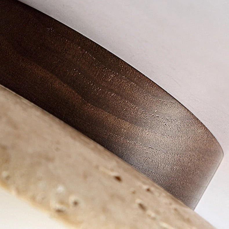 Nordic Minimalist Travertine Round LED Ceiling Light 1-Light
