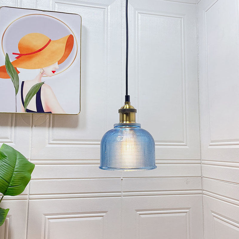 Vintage Textured Glass Pendant 1-Light