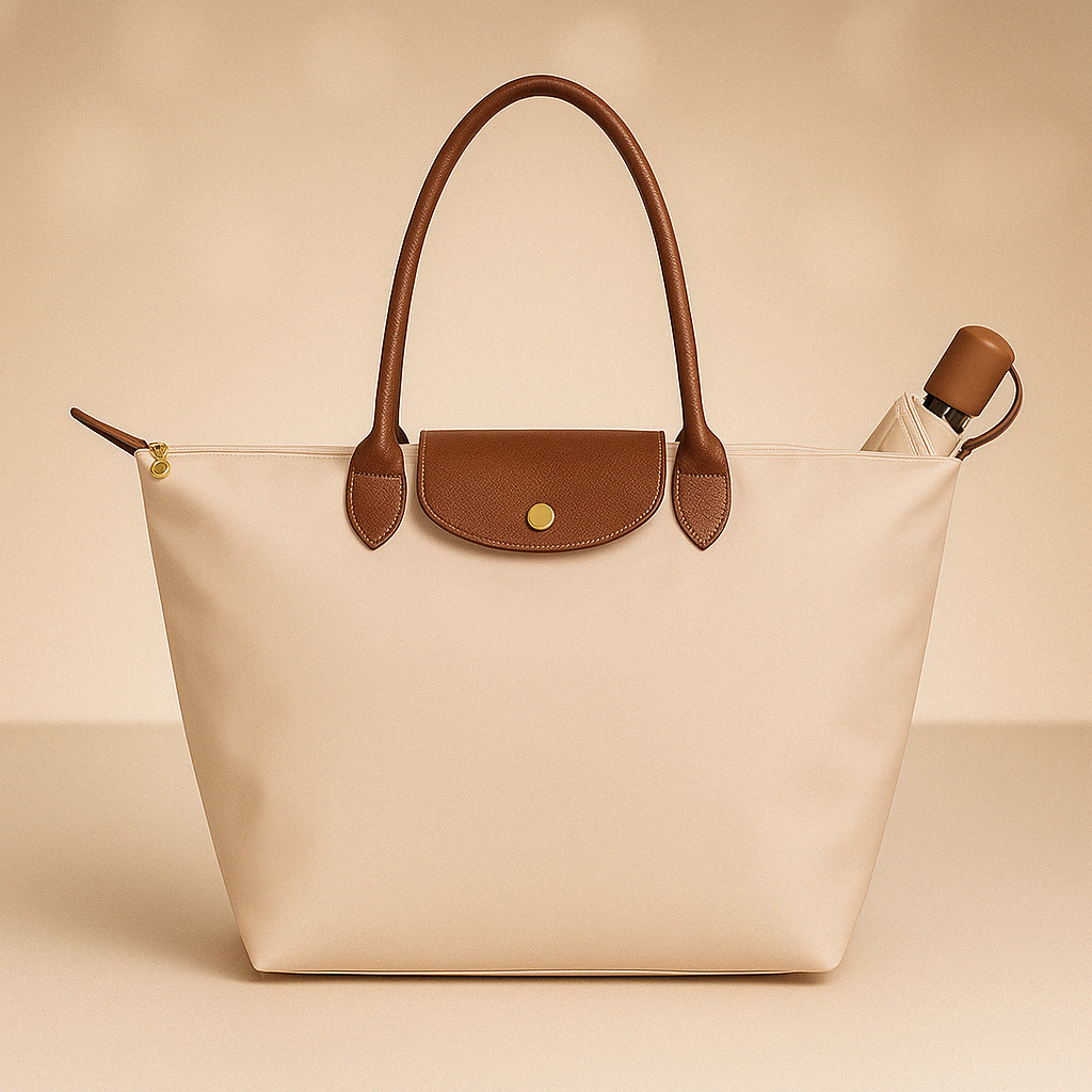 Waterproof Tote Bag | Premium Oxford Fabric With Leather Trim