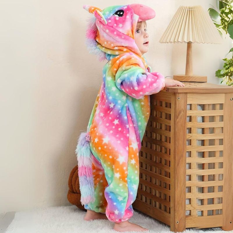 Toddler Jumpsuit Animal Theme Soft Cotton Hypoallergenic Fleece