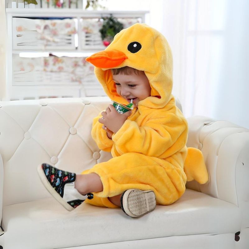 Toddler Jumpsuit Animal Theme Soft Cotton Hypoallergenic Fleece