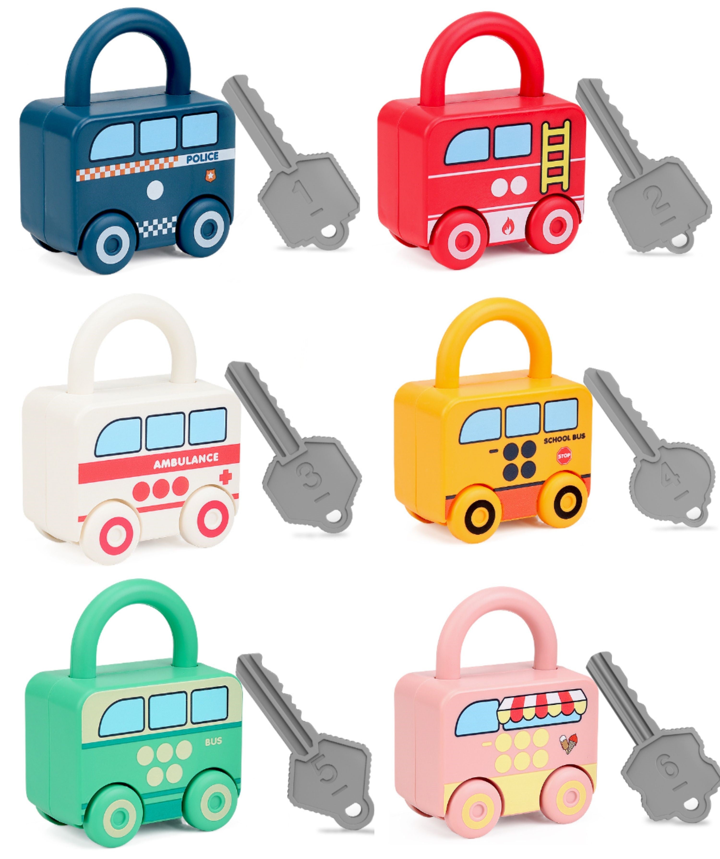 Auto Educative Lock-&-Match (Confezione da 6)