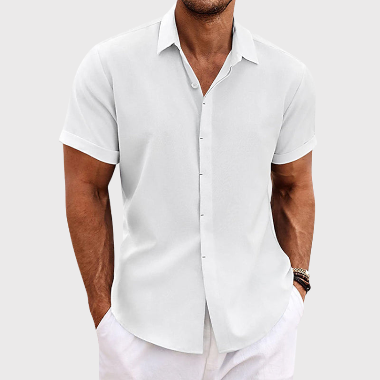 Oliver | short-sleeve shirt in cotton and linen