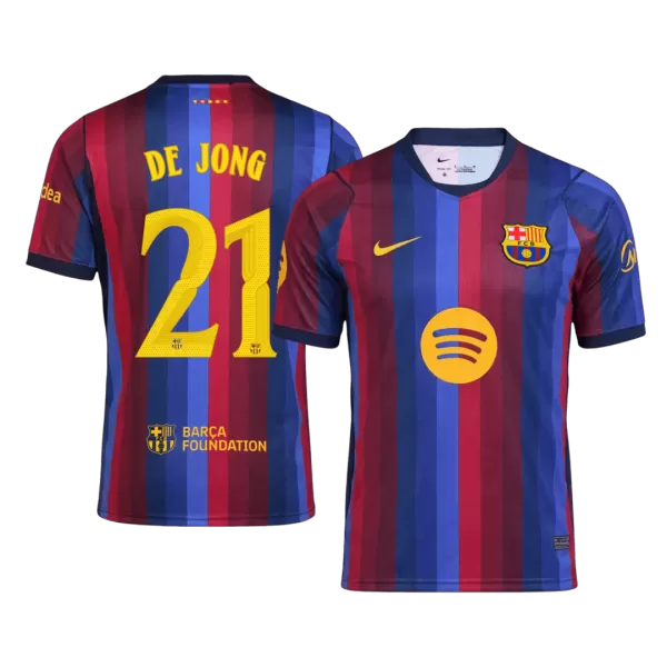 DE JONG #21 Barcelona Home Jersey 2026/27 - UCL Font - Image 1