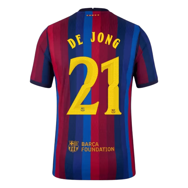 DE JONG #21 Barcelona Home Match Jersey Player Version 2026/27 - UCL Font - Image 1
