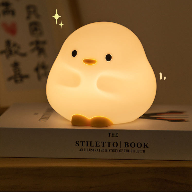 Snuggly Duck Night Light LED Squishy Silicone Tap Lamp Best Gift for Baby & Girl