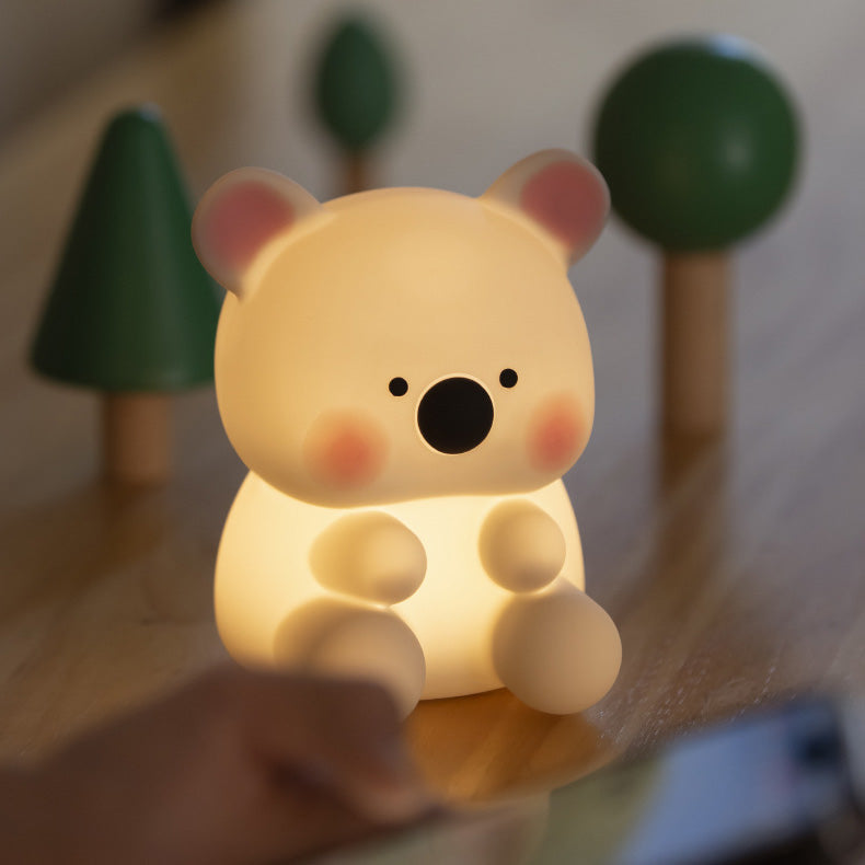 Squishy Siliconen Koala Met Hoed LED Nachtlamp - Perfect Cadeau voor Kinderen & Meisjes