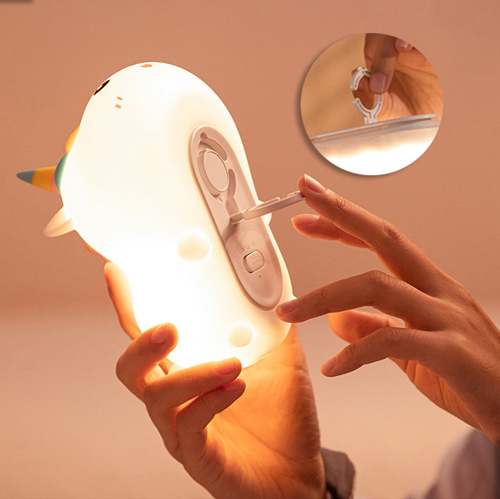 Unicorn Lying Night Light LED Squishy Silicone Tap Lamp Best Gift for Baby & Girl