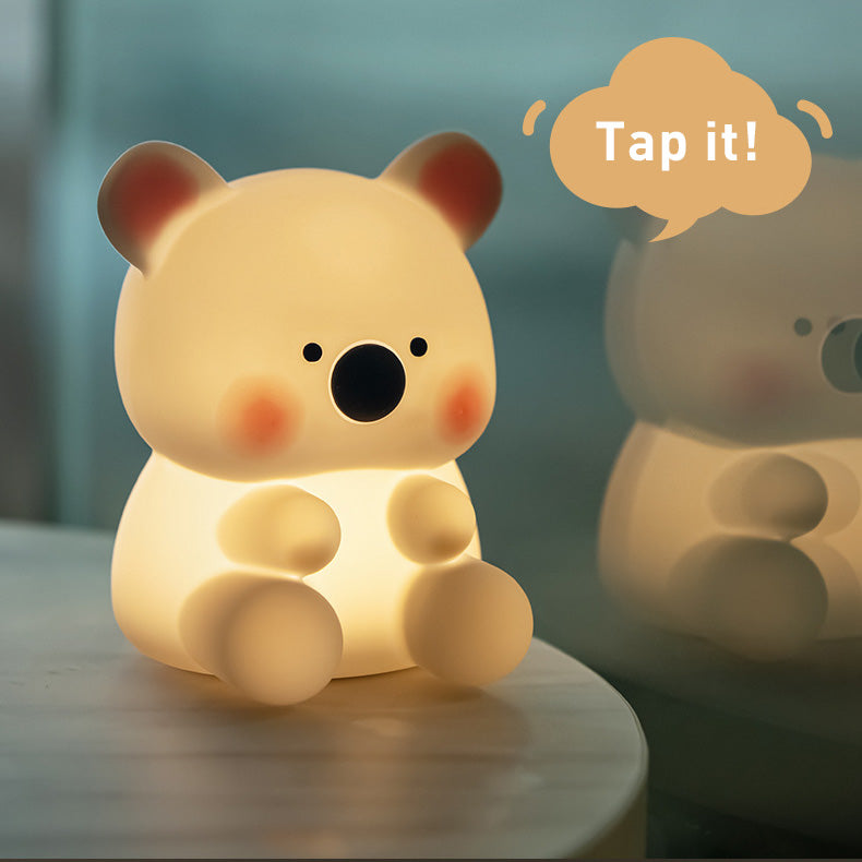 Squishy Silicone Koala With Hat LED Night Light - Perfect Gift for Kids & Girls