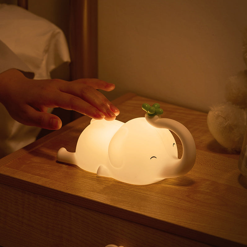 Luz nocturna LED de elefante volador de silicona suave - Regalo perfecto para niños y niñas