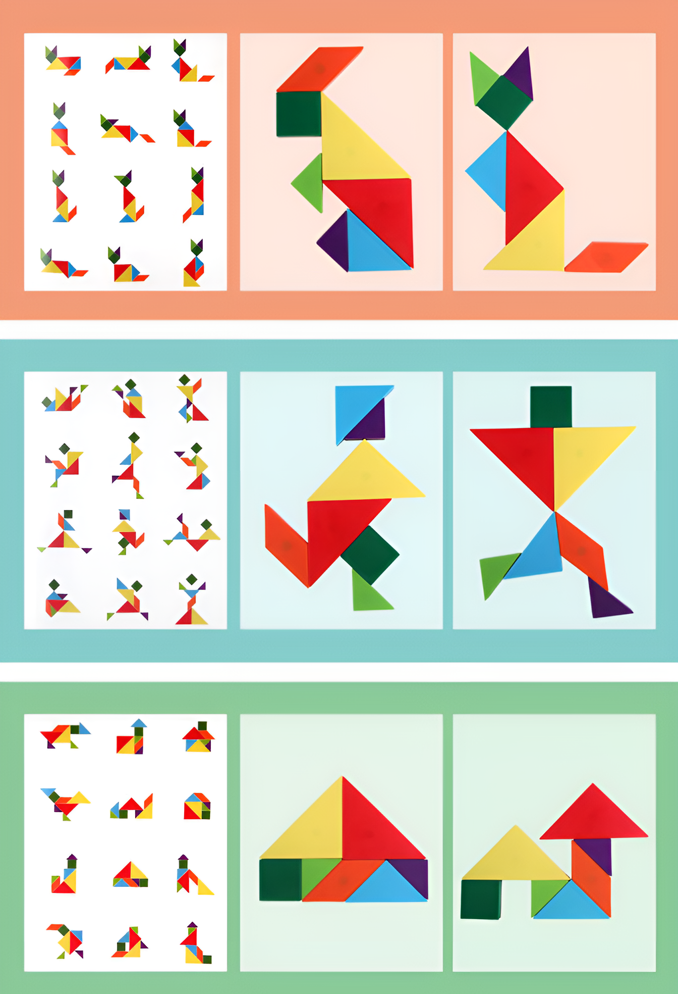 Montessori 3D Tangram Magnetische Puzzel