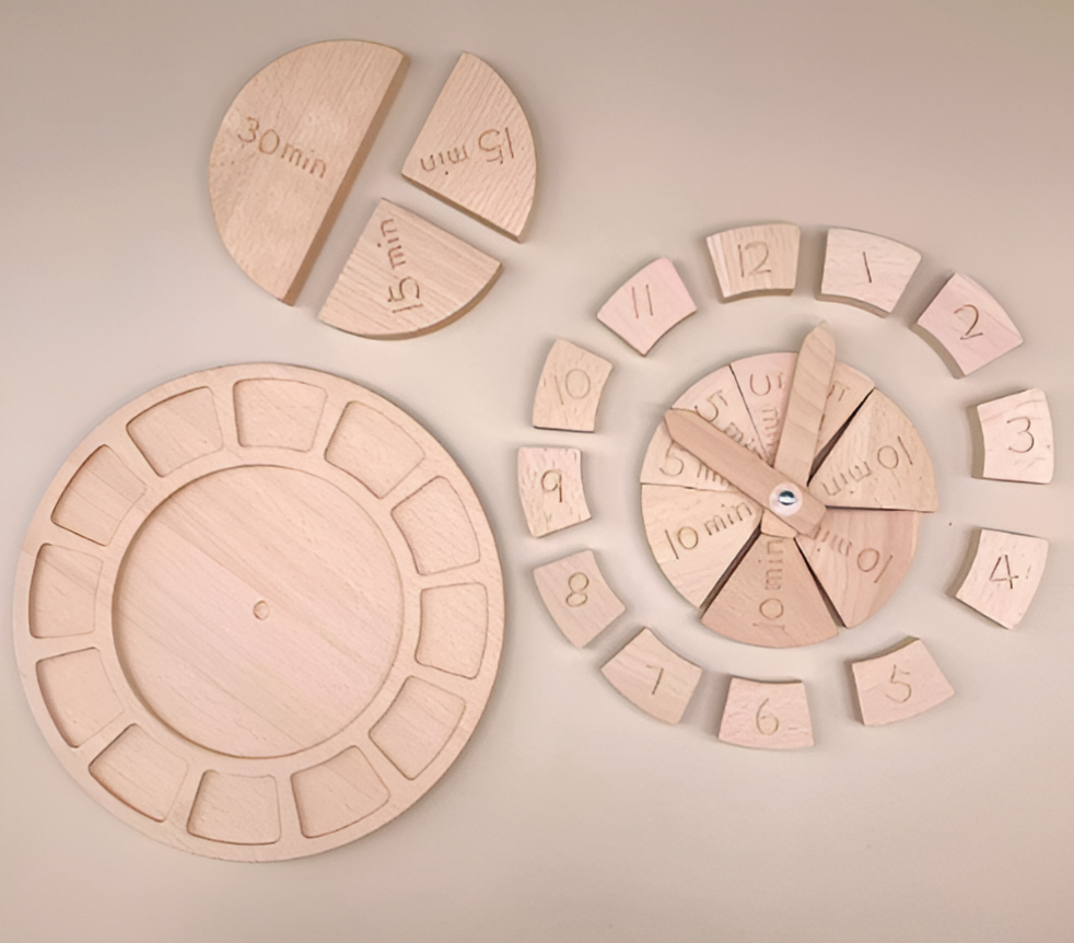 Puzzle Orologio Montessori in Legno per Insegnare l'Ora
