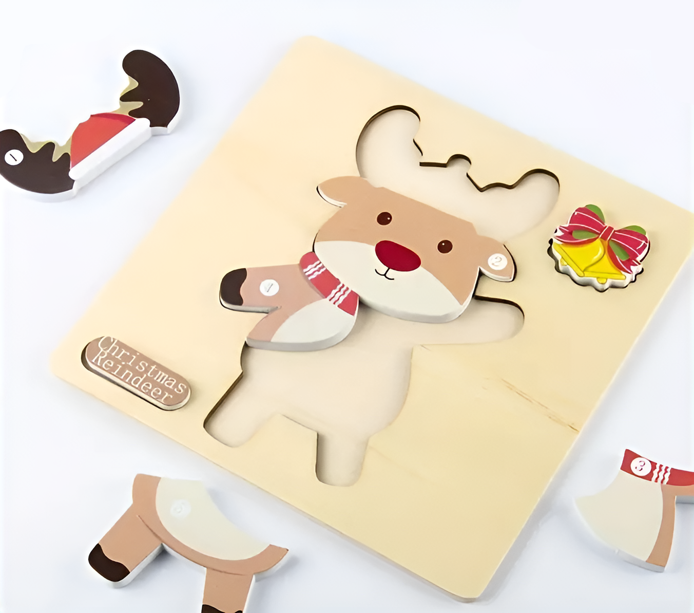 Puzzle di Natale in legno Montessori