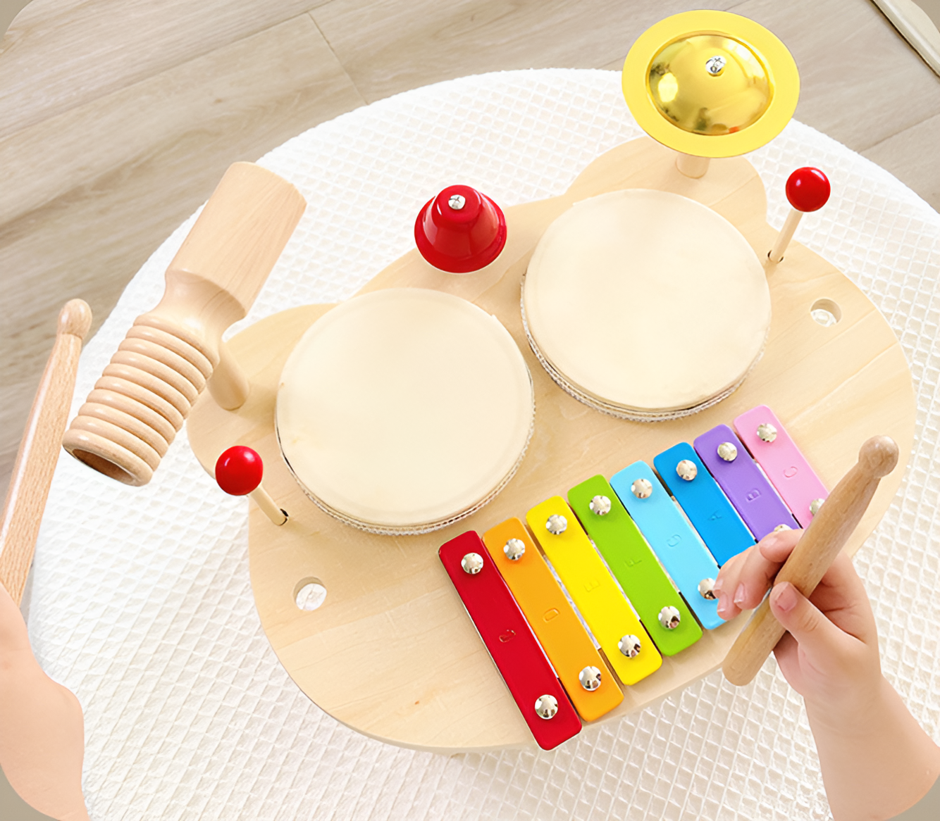 Set di tamburi in legno Montessori