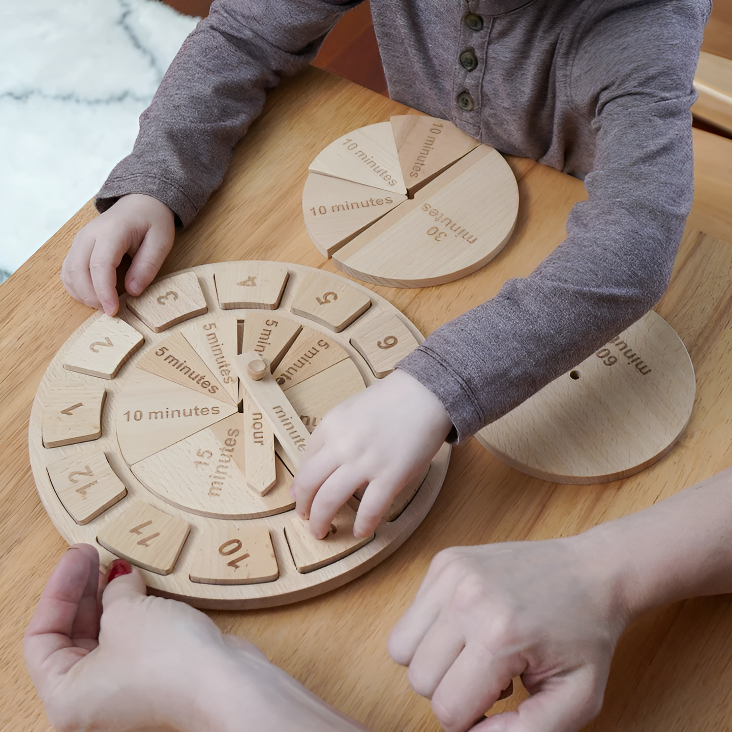 Puzzle Orologio Montessori in Legno per Insegnare l'Ora