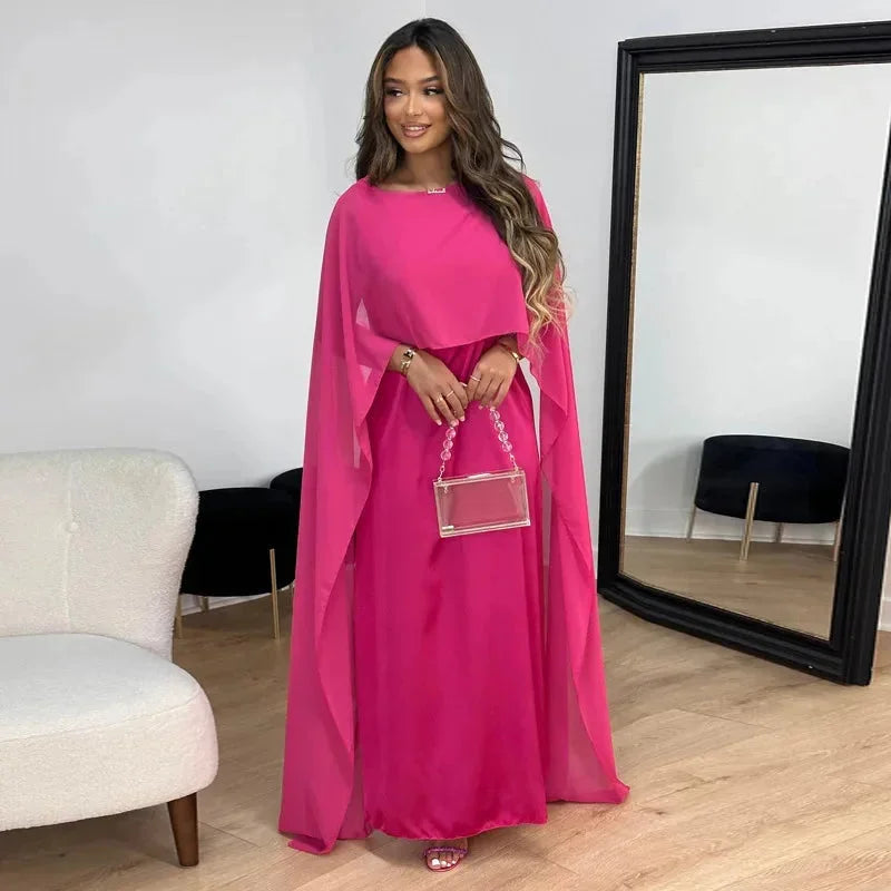 Puili | Women's Refined Cape Maxi Dress for Evening Wear