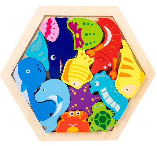 Puzzle 3D in Legno Montessori