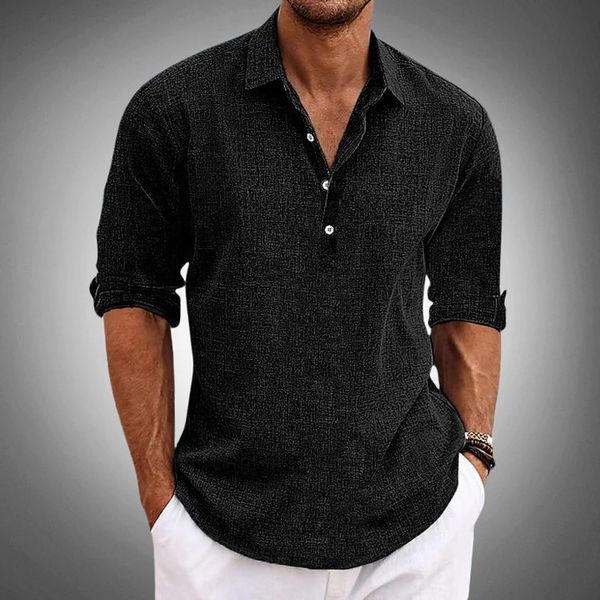 Massimo | Classic Polo in Elegant and Breathable Linen, Short Sleeve