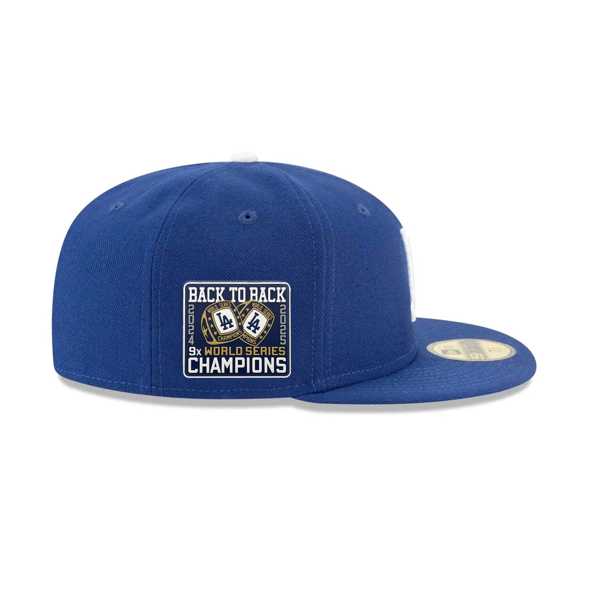 Los Angeles Dodgers 2025 Back To Back World Series Champs Ring Patch Royal 59FIFTY