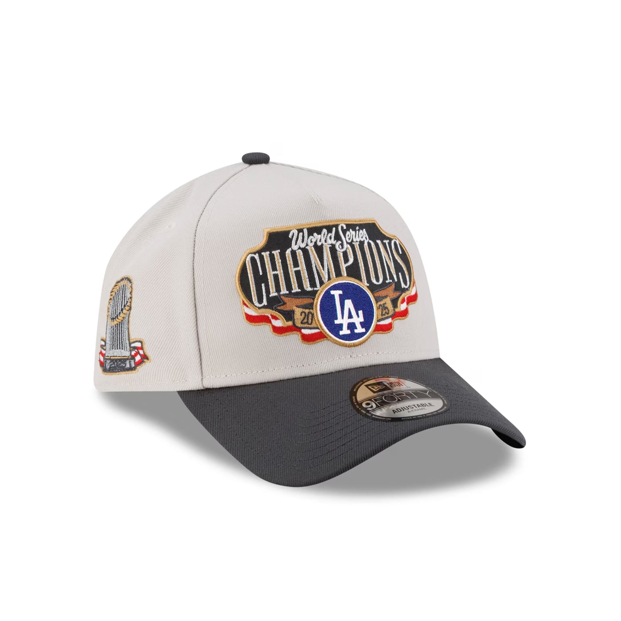Los Angeles Dodgers 2025 World Series Champions Locker Room A-Frame 9FORTY Adjustable Hat