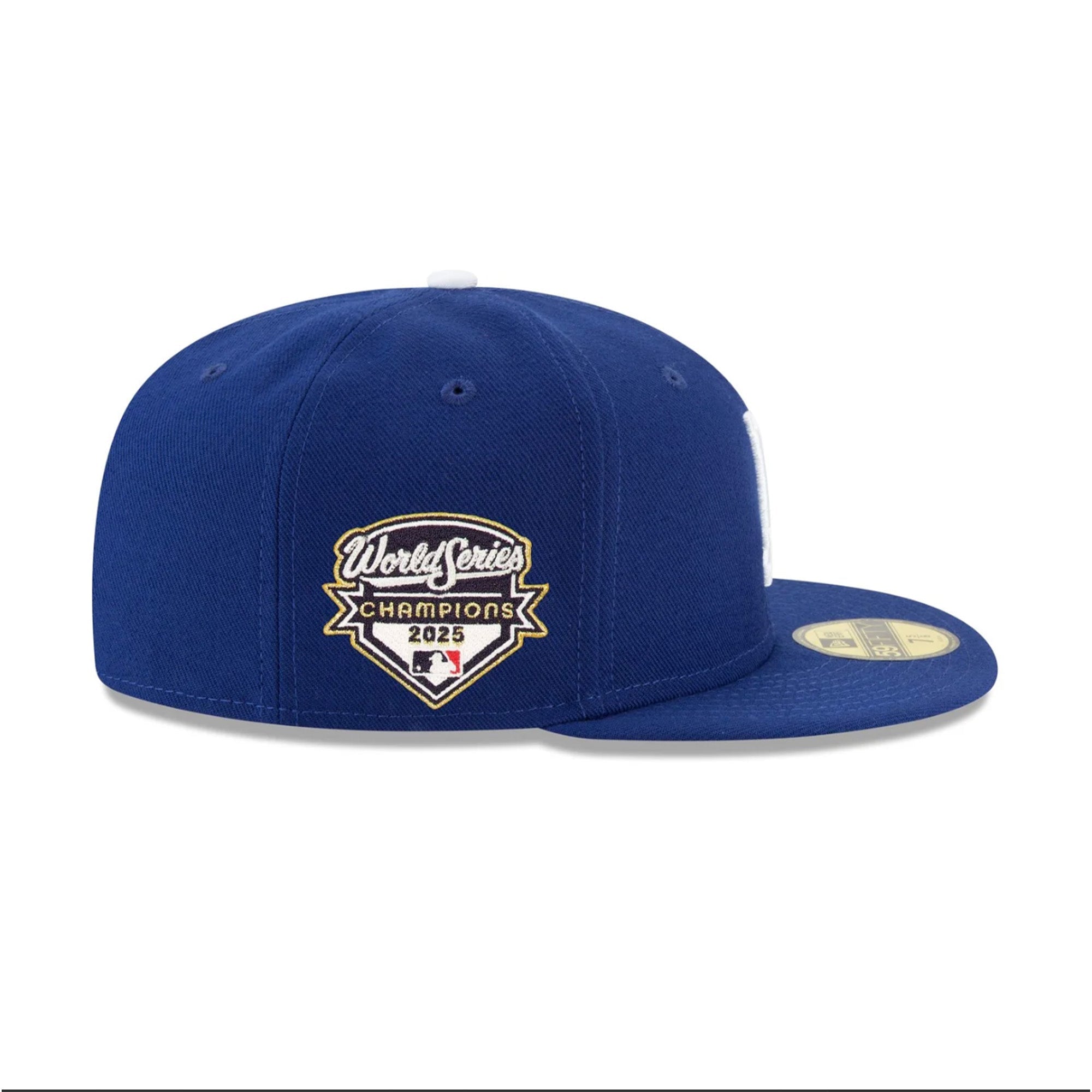 Los Angeles Dodgers 2025 World Series Champions Side Patch Blue 59FIFTY Fitted Hat