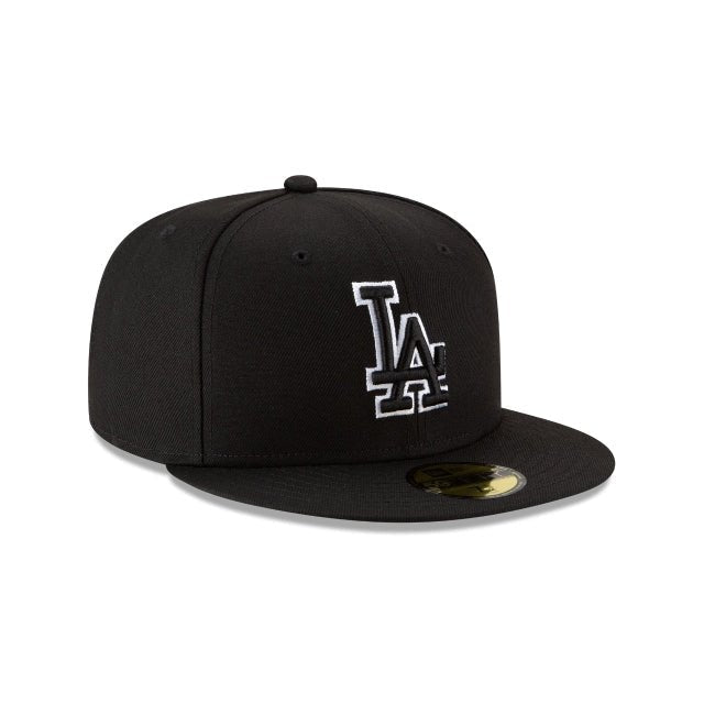 Los Angeles Dodgers Authentic Collection White Outline Black 59FIFTY Fitted Hat
