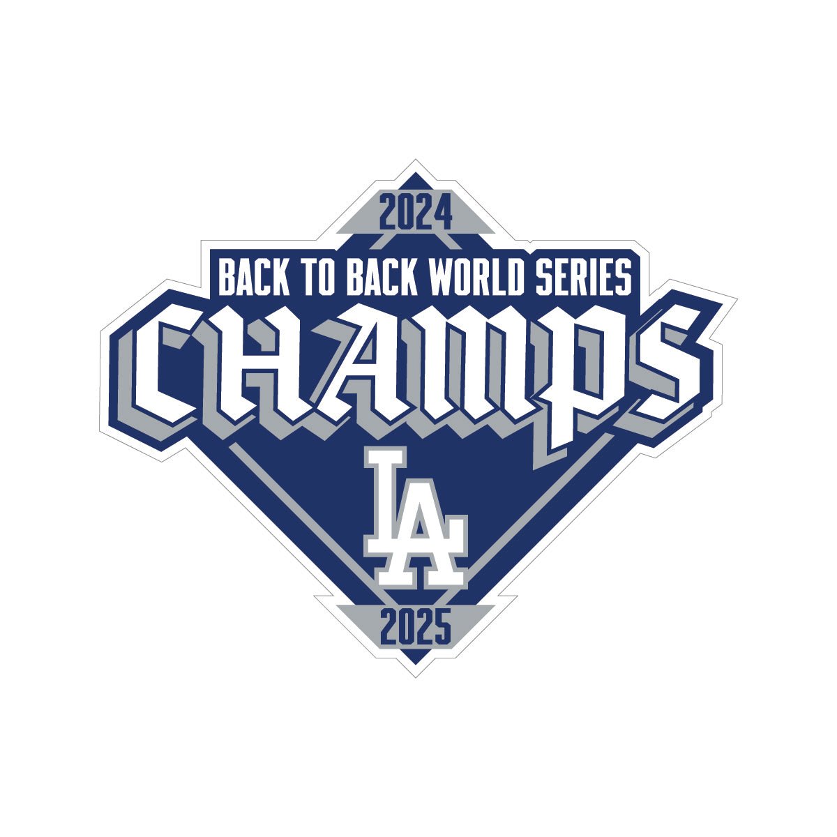 Los Angeles Dodgers Black & White Back-to-Back Champions Patch New Era 59FIFTY