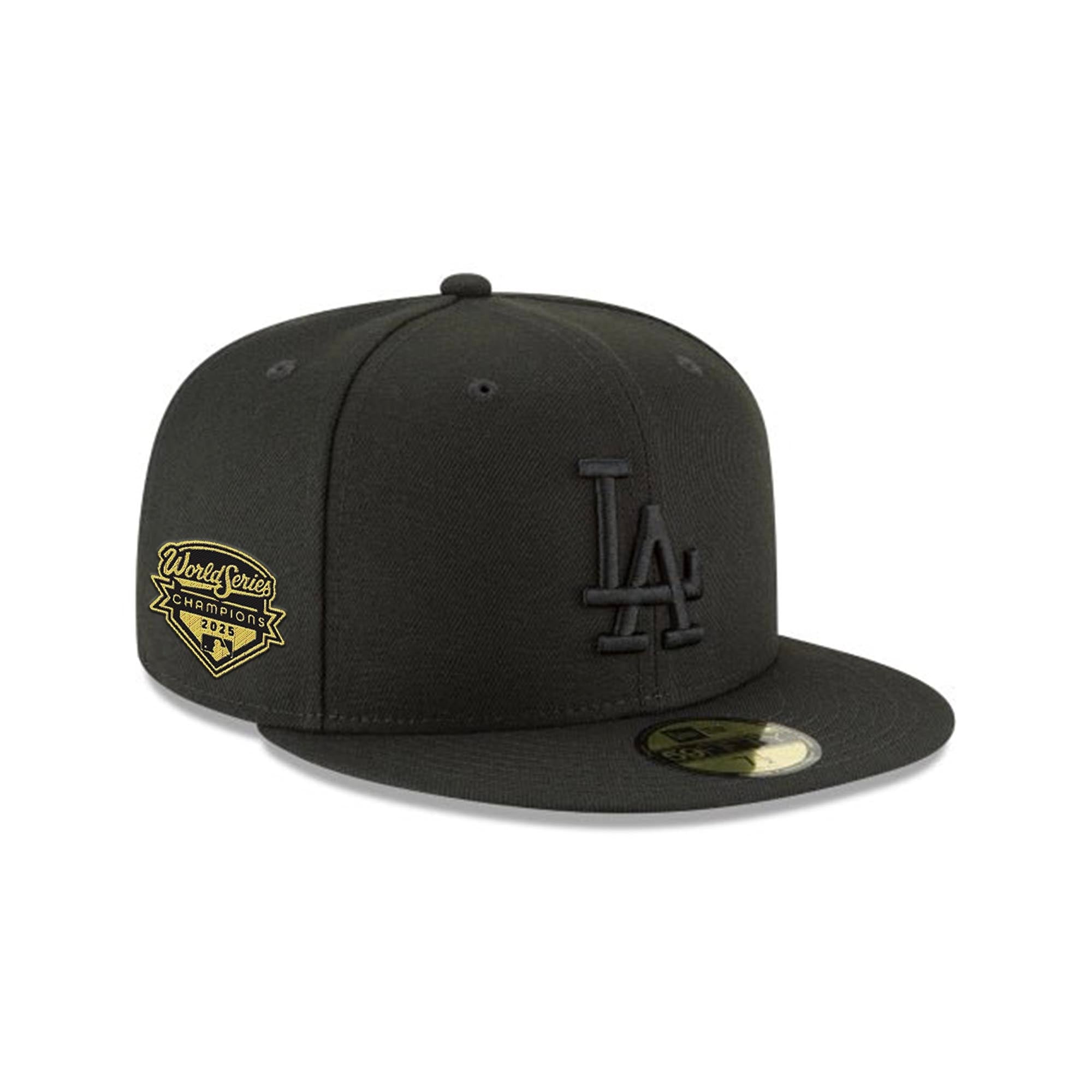 Los Angeles Dodgers Blackout 2025 Gold World Series Champions Patch 59FIFTY
