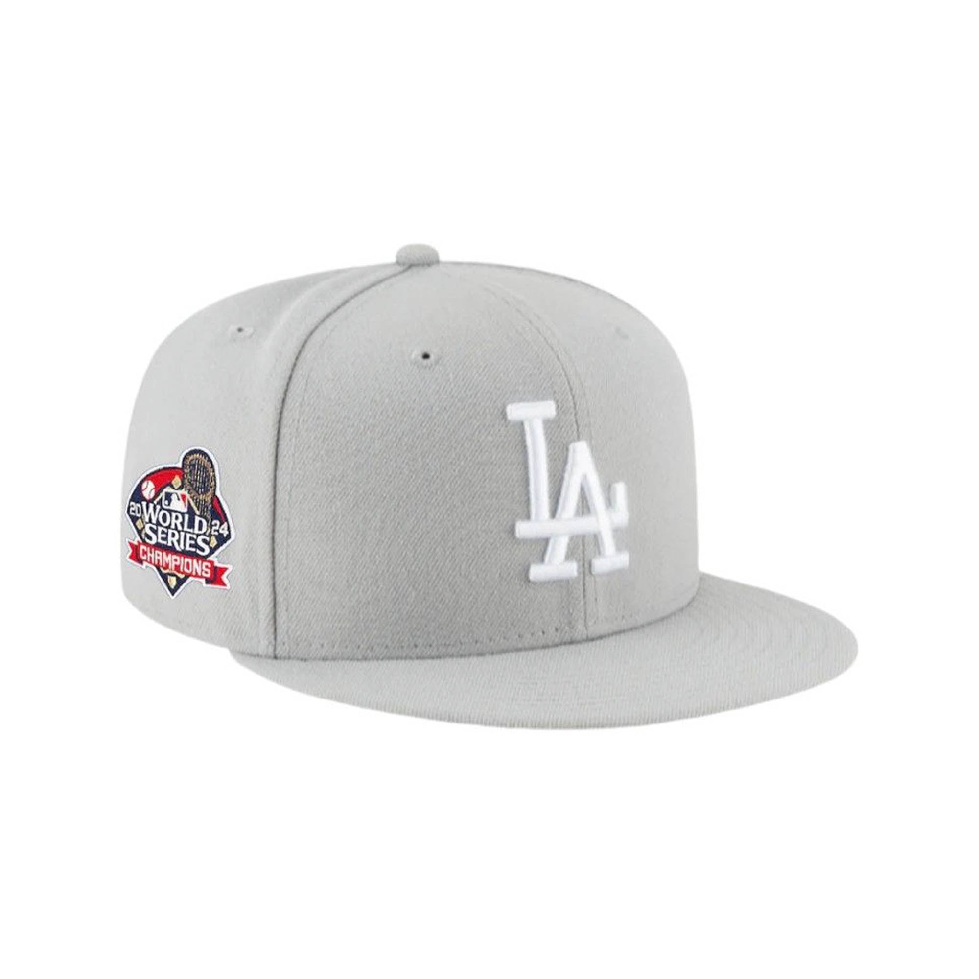 Los Angeles Dodgers Light Gray 2024 WS Champs Patch Gray Uv 59FIFTY Fitted