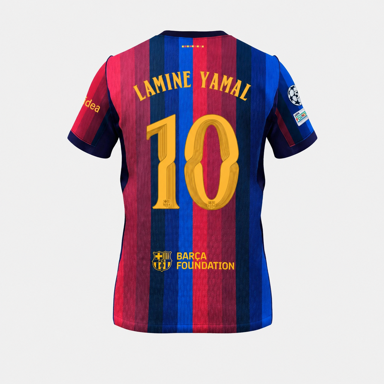 Barcelona 26/27 Home Jersey — Lamine Yamal 10 — Champions Patch