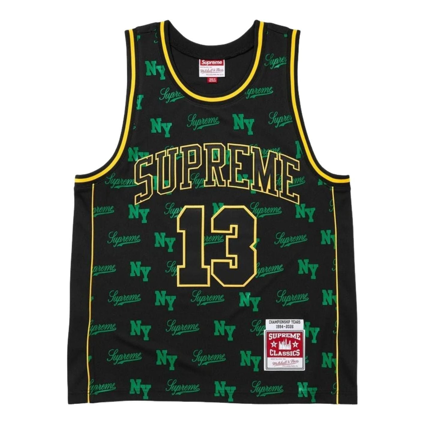 Supreme SS26 Monogram Basketball Jersey Black