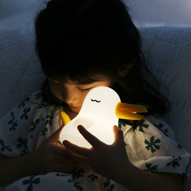 Squishy Silicone Sleep Duck LED Night Light - Perfect Gift for Kids & Girls