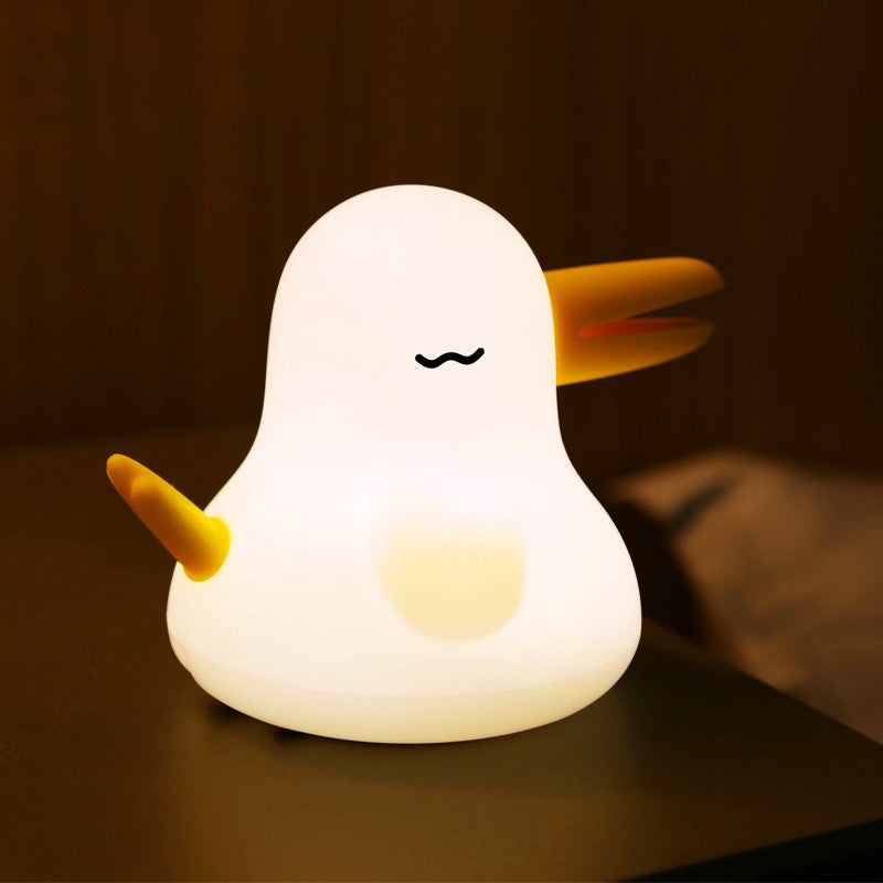 Squishy Siliconen Slaap Eend LED Nachtlampje - Perfect Cadeau voor Kinderen & Meisjes