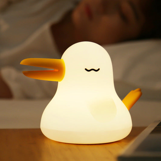 Squishy Silicone Sleep Duck LED Night Light - Perfect Gift for Kids & Girls
