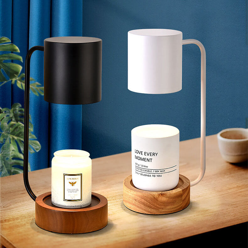 Japanese Wood 1-Light Dimmable Wax Melting Table Lamp
