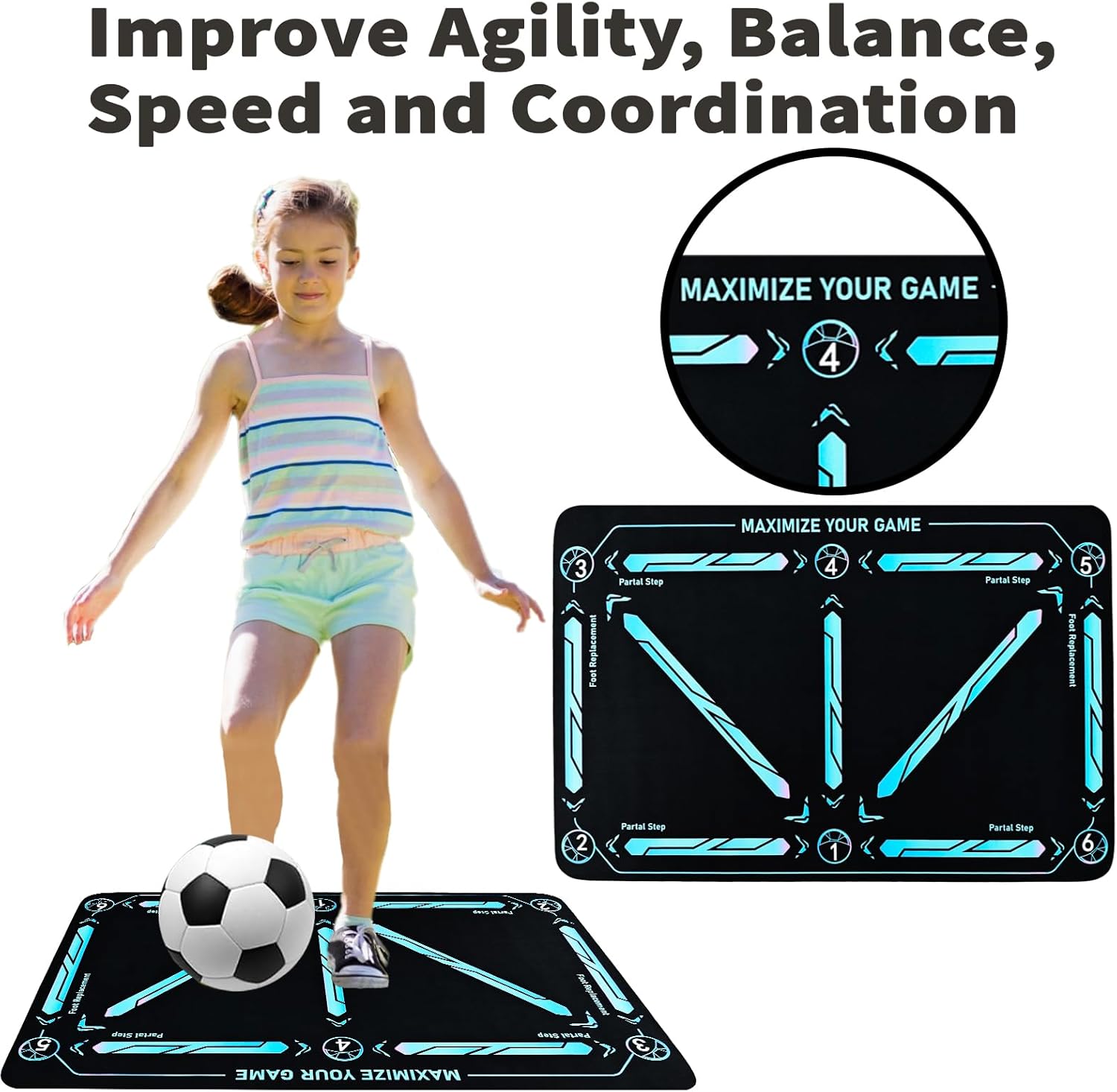 A child's best friend - Football training mat for all levels Non-slip & quiet