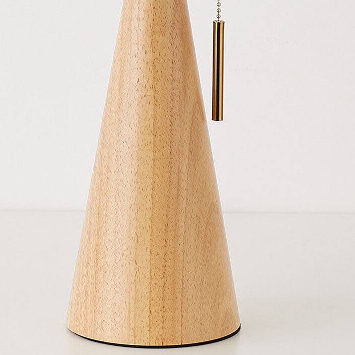 Japanese Minimalist Wooden Pleated Fabric LED Table Lamp 1-Light