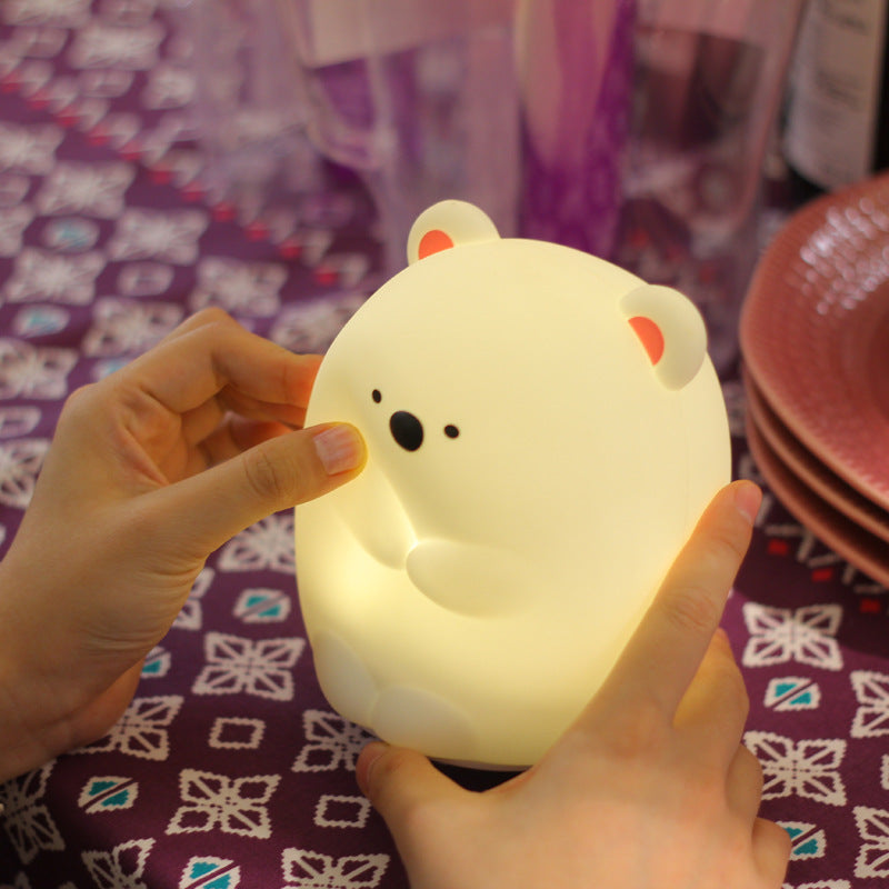 Squishy Siliconen Knuffelbeer LED Nachtlampje - Perfect Cadeau voor Kinderen & Meisjes