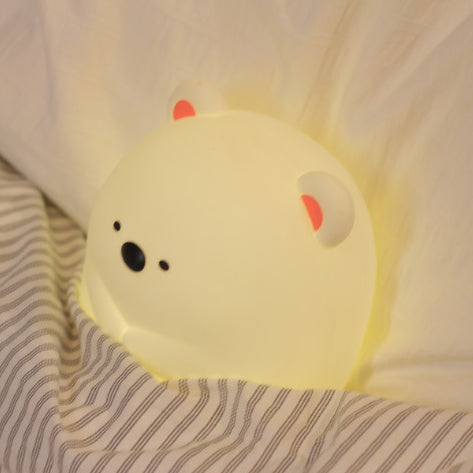 Squishy Silicone Hug Bear LED Night Light - Perfect Gift for Kids & Girls