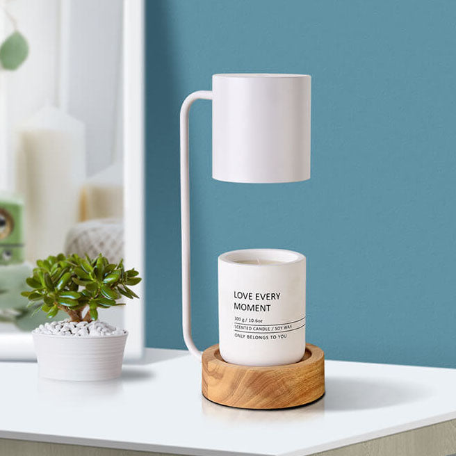 Japanese Wood 1-Light Dimmable Wax Melting Table Lamp