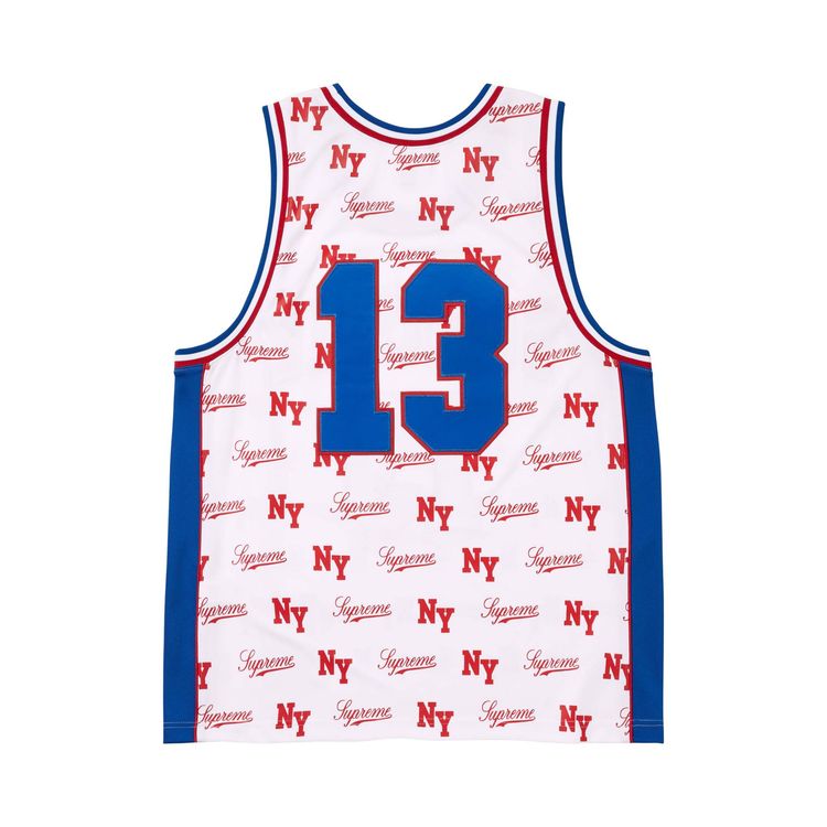 Supreme Mitchell & Ness Men's Limited Edition Monogram Jersey White