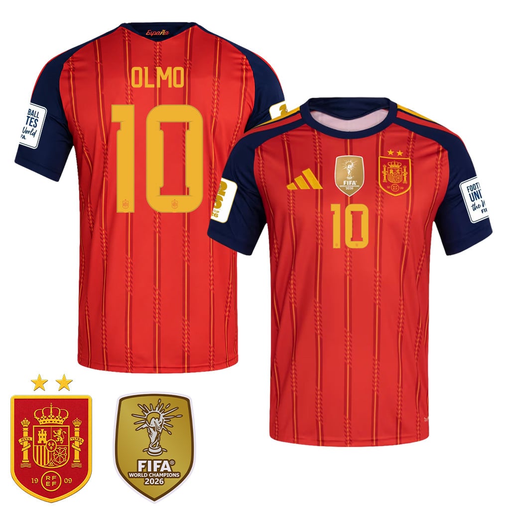 Spain 2026 Two-Star World Cup Champions Men's Home Jersey – Dani Olmo #10