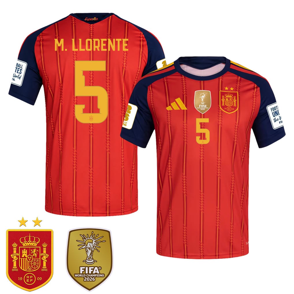 Spain 2026 Two-Star World Cup Champions Men's Home Jersey – Marcos Llorente #5