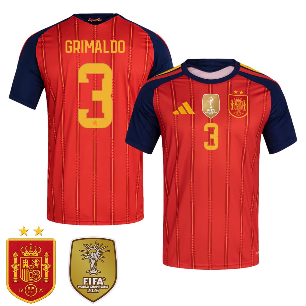 Spain 2026 Two-Star World Cup Champions Men's Home Jersey – Álex Grimaldo #3