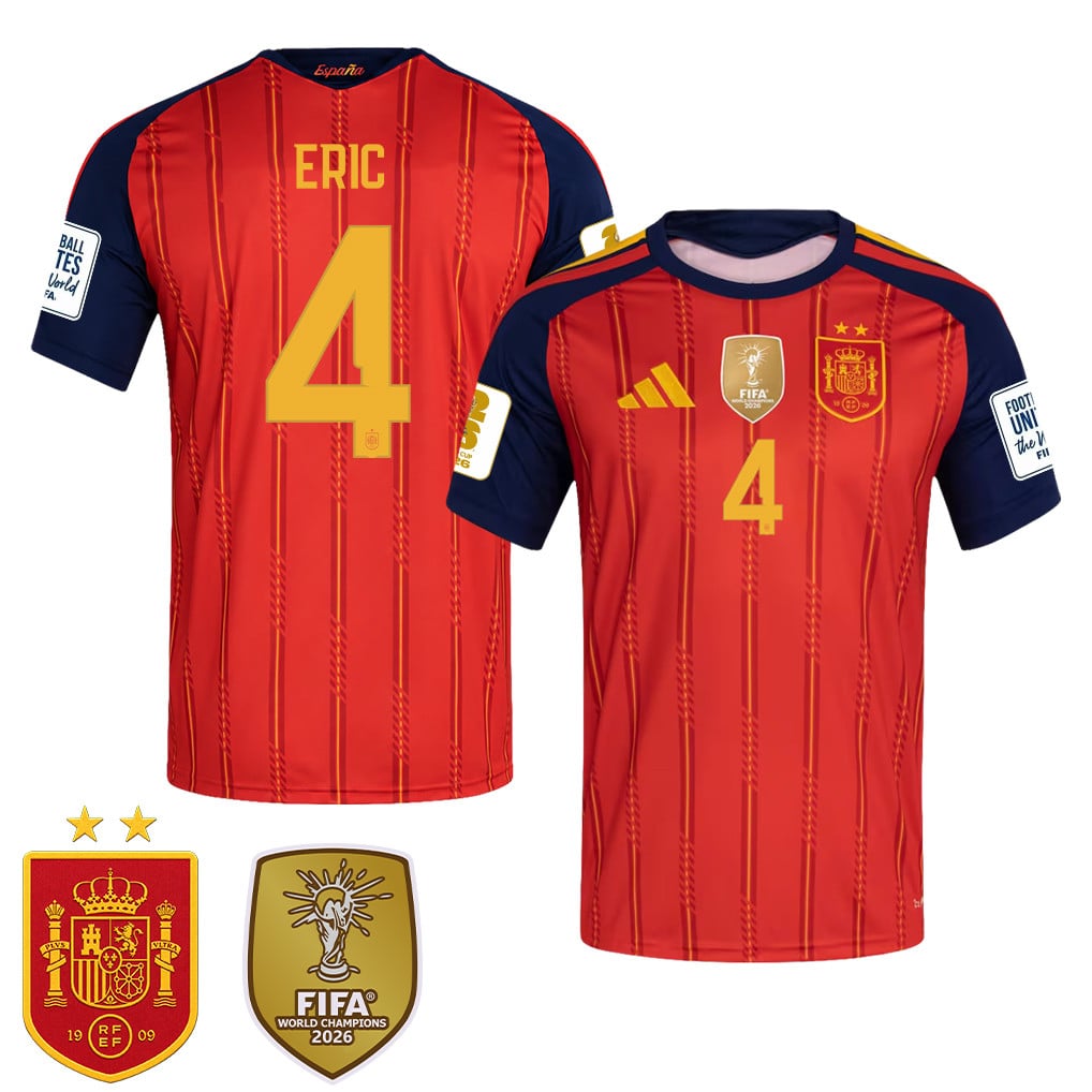 Spain 2026 Two-Star World Cup Champions Men's Home Jersey – Eric García #4