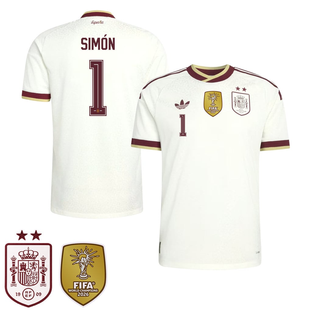 Spain 2026 Two-Star World Cup Champions Men's Away Jersey – Unai Simón #1