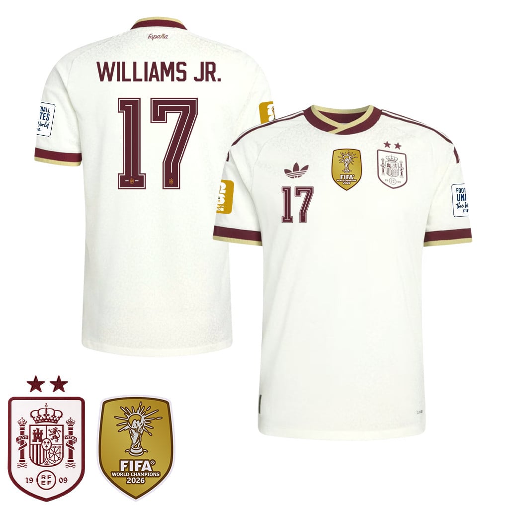 Spain 2026 Two-Star World Cup Champions Men's Away Jersey – Nico Williams #17