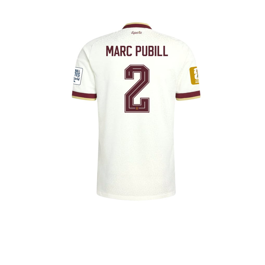 Spain 2026 Two-Star World Cup Champions Men's Away Jersey – Marc Pubill #2
