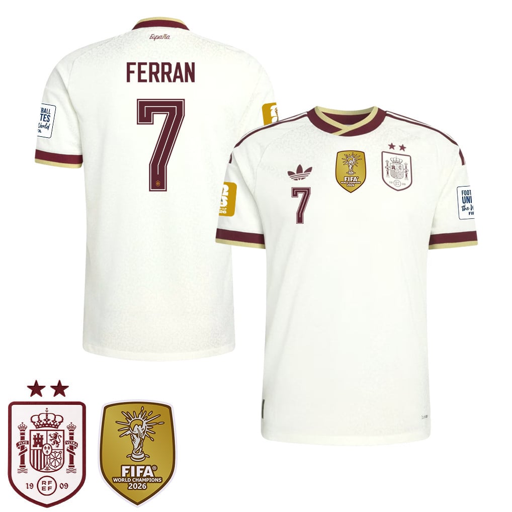 Spain 2026 Two-Star World Cup Champions Men's Away Jersey – Ferran Torres #7